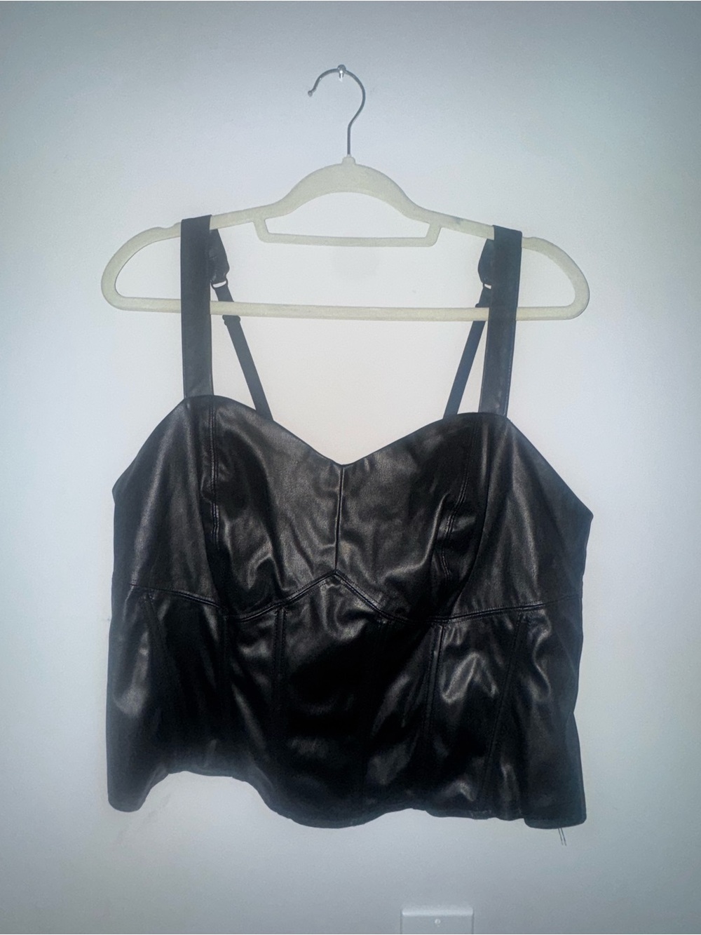torrid Black Faux Leather Bustier top 1x
